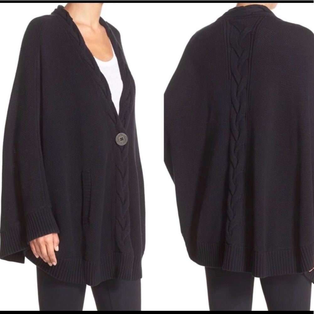 UGG Angeline oversized cardigan, cape, single button sweater-X Small/Small